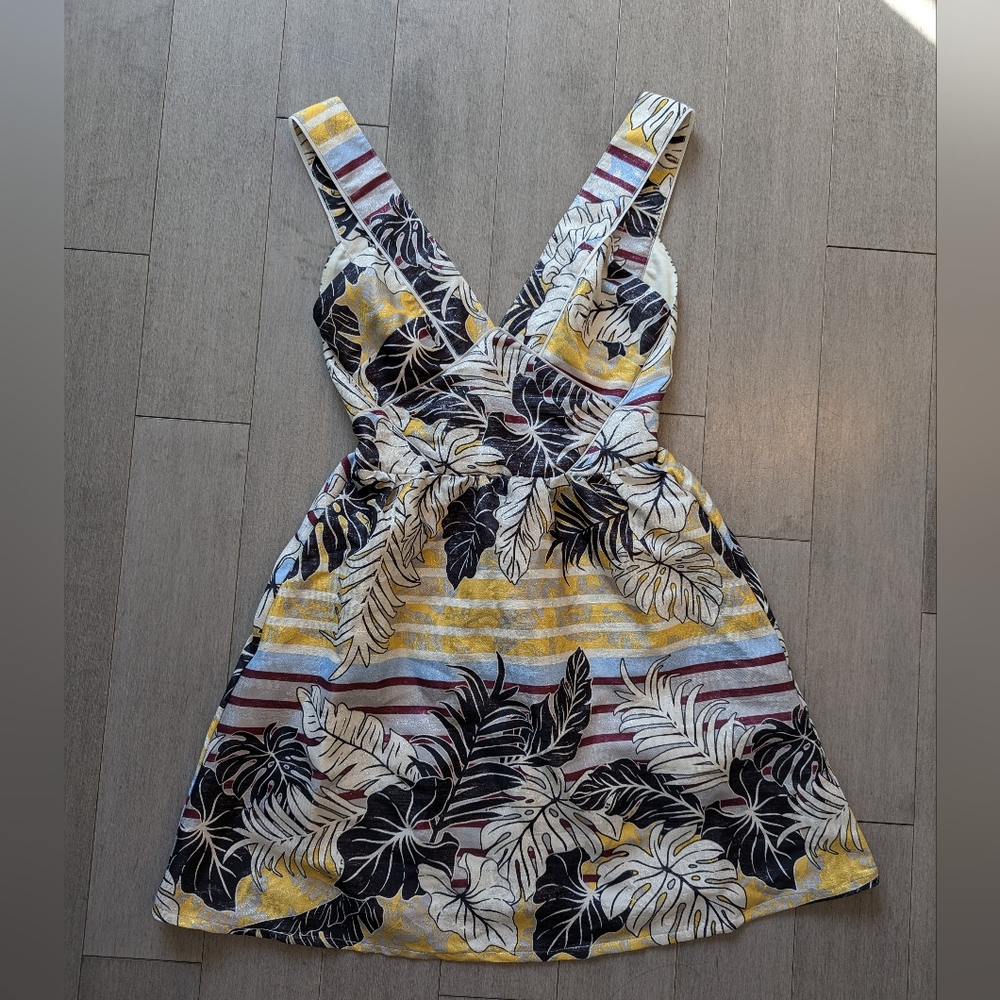 NWT H&M metallic leaf dress size 2